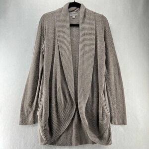 Barefoot Dreams Cardigan Womens M Cozychic Lite Open Front Long Sleeve Beige